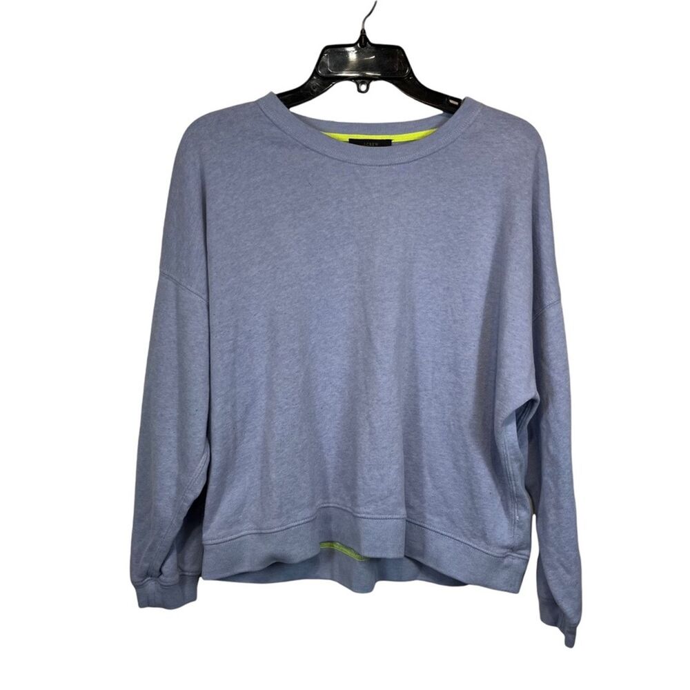 J. Crew #C0336 Brushed Fleece Sweatshirt in Periwinkle Blue Size Woman's Large